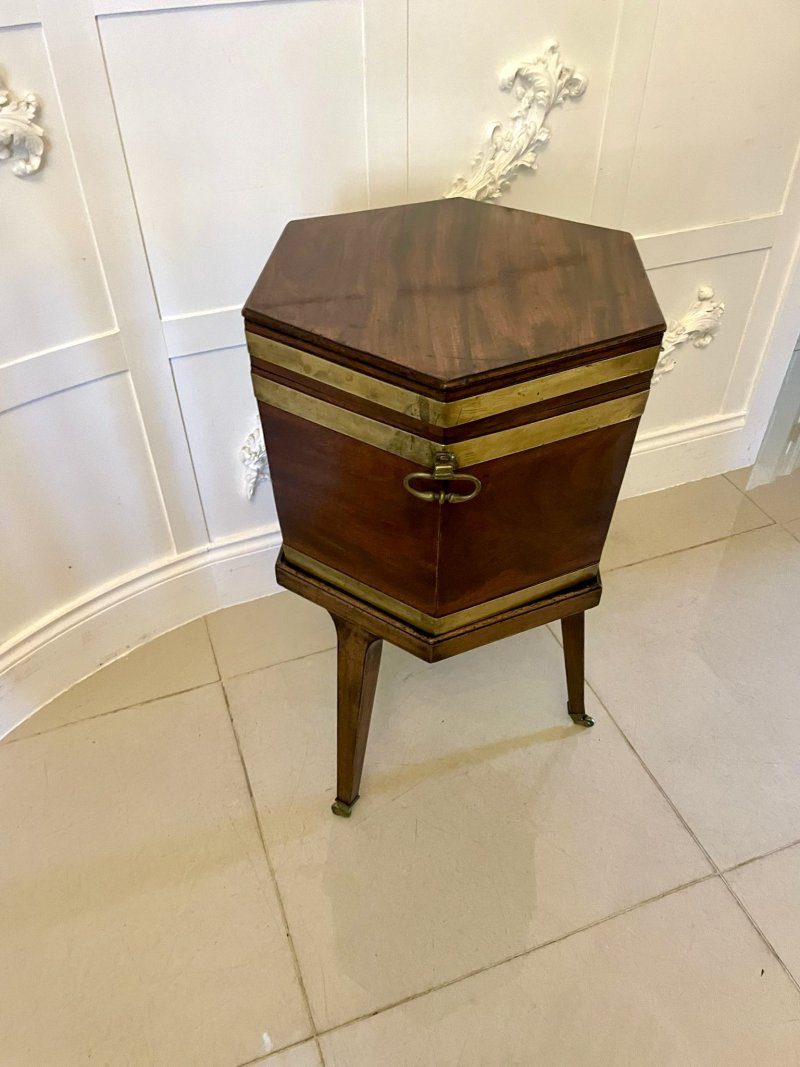 Antique George III Mahogany Wine Cooler/Lamp Table on Stand